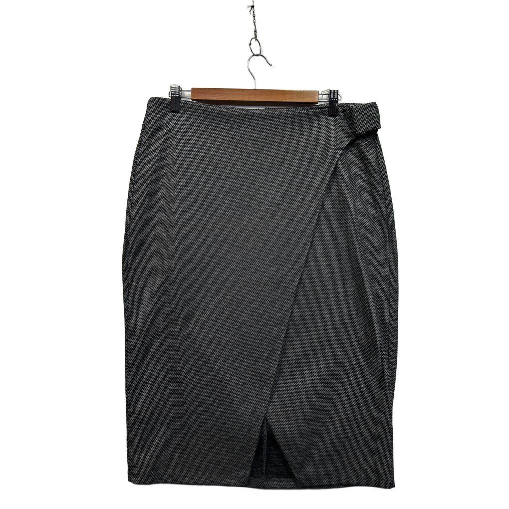 Sussan Grey Cotton Pencil Skirt - Size 16