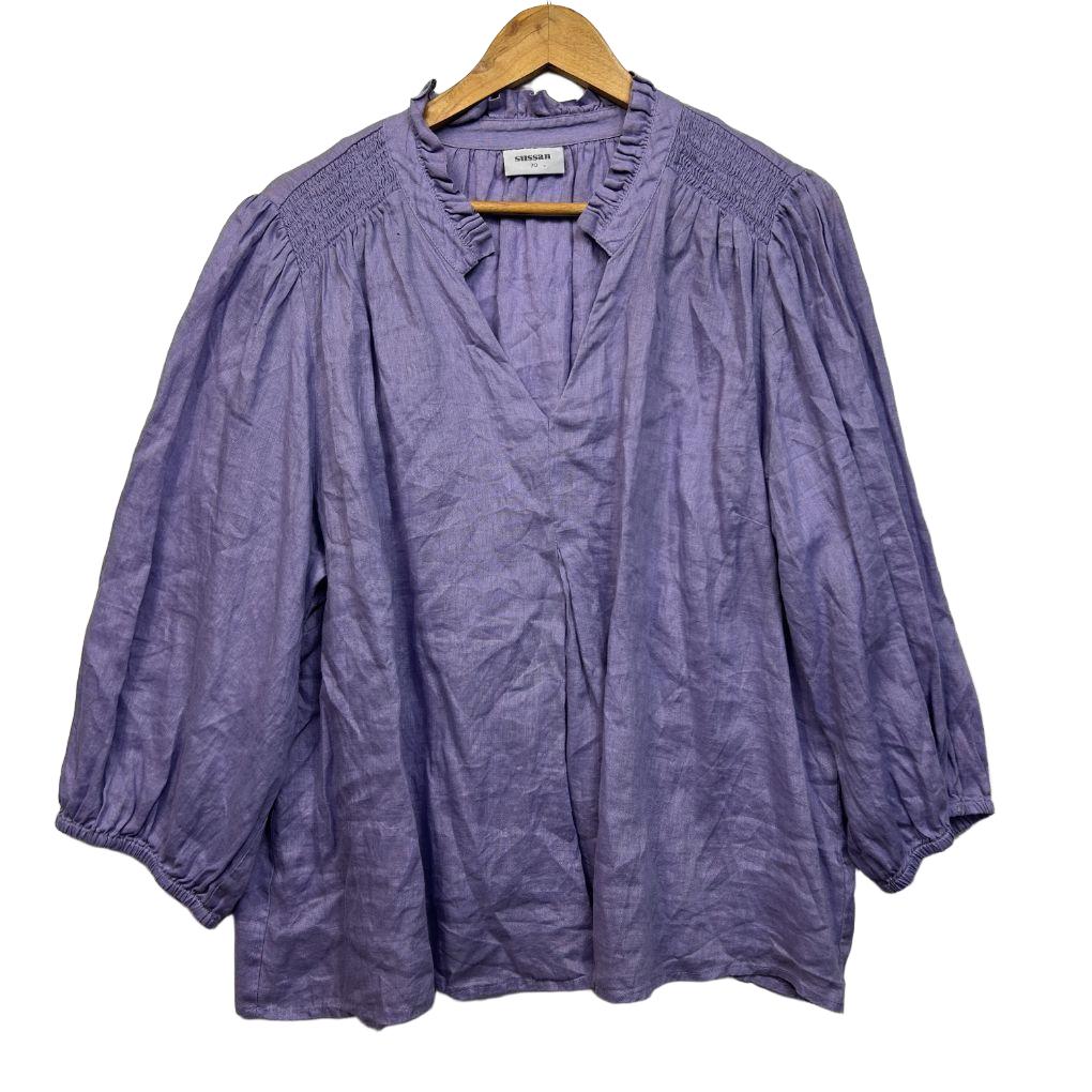 Sussan Lilac Linen Top - Size 20