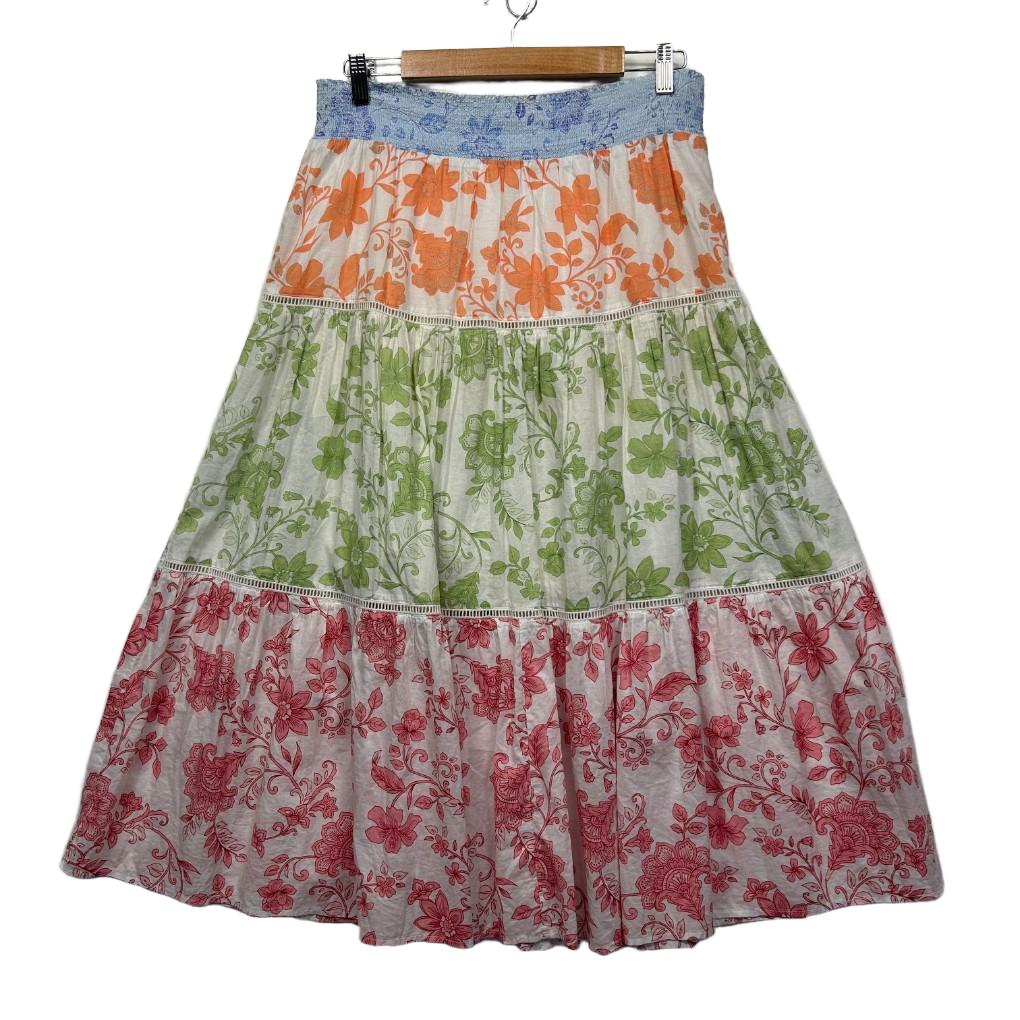 Sussan Multicoloured Floral Cotton Maxi Skirt - Size 12