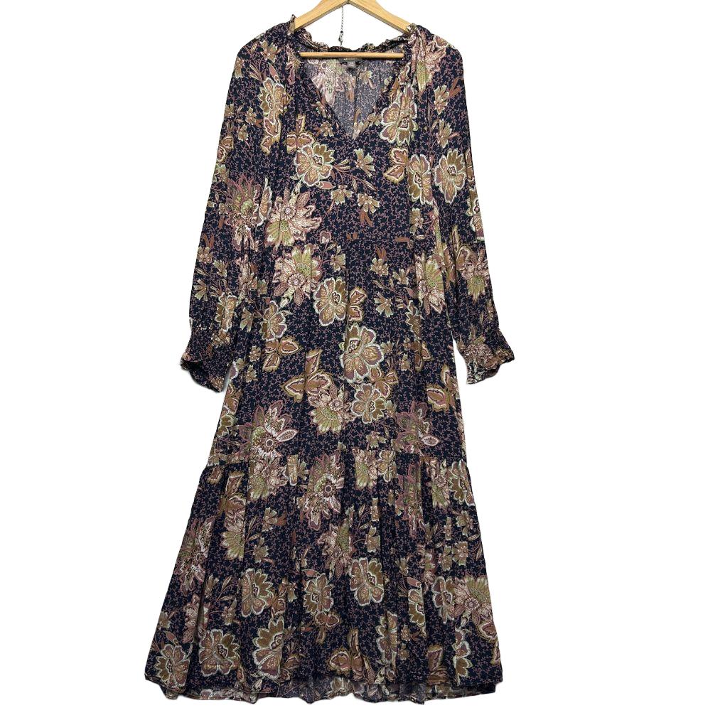 Sussan Navy Floral Dress - Size 16