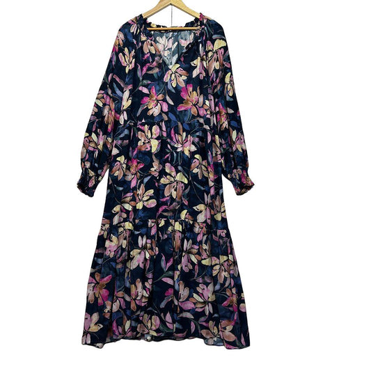 Sussan Navy Floral Plus Size Maxi Dress - Size 20
