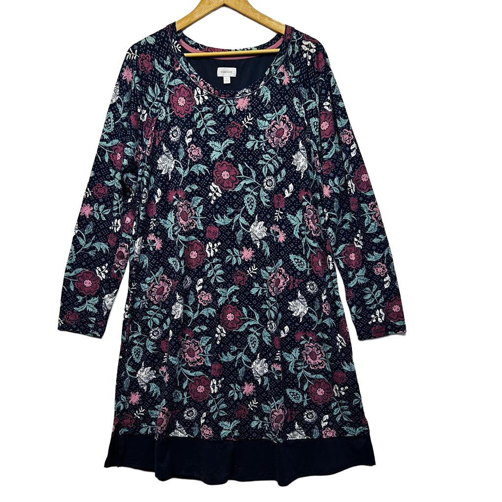 Sussan Navy Floral Sleep Nightie Dress - Size L