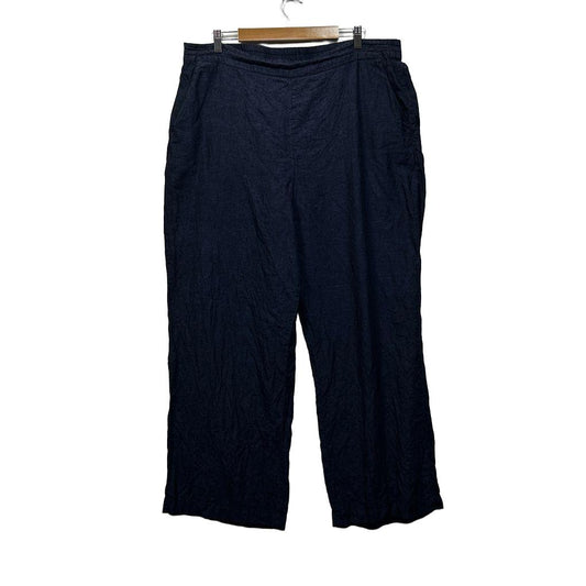 Sussan Navy Plus Size Linen Pants - Size 20