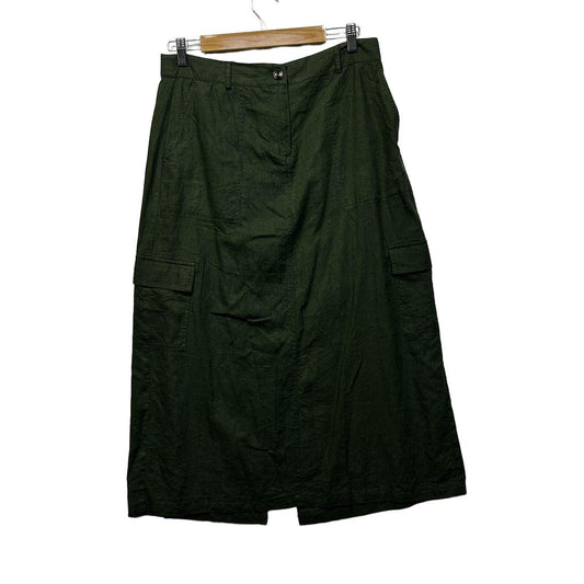 Sussan Olive Green Linen Skirt - Size 14