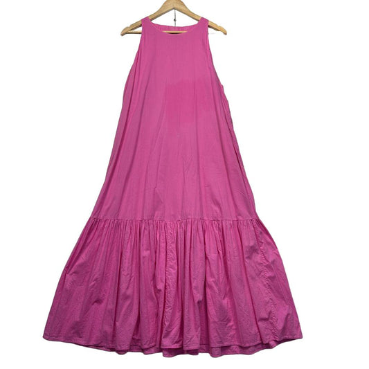 Sussan Pink Cotton Sleeveless Maxi Dress - Size 14