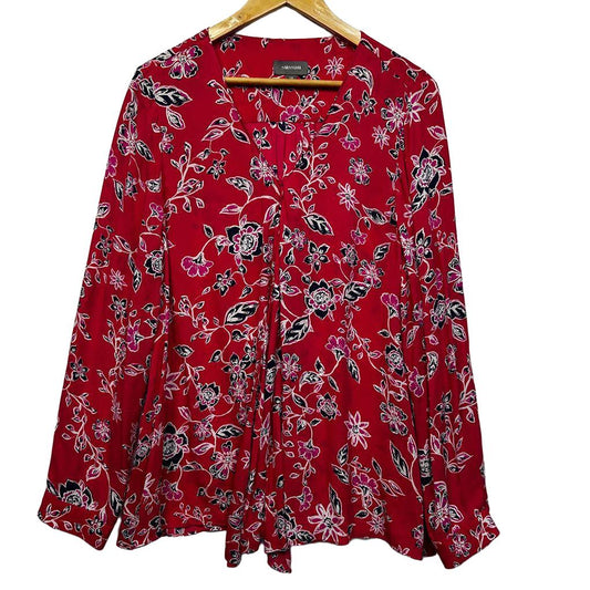 Sussan Red Floral Top - Size 18