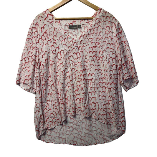 Sussan Red Print Top - Size 18