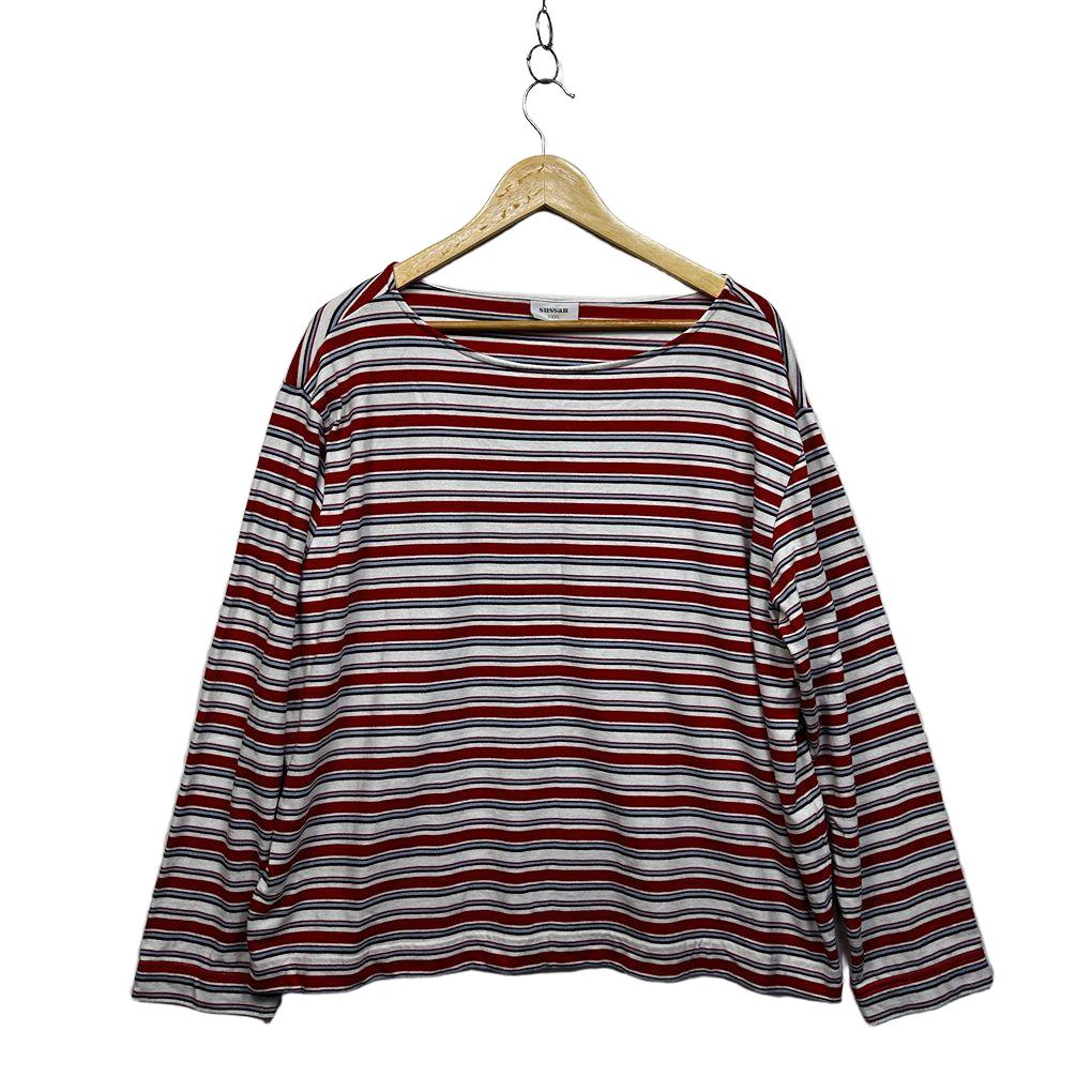 Sussan Red Striped Plus Size Cotton Long Sleeve Top - Size XXXL