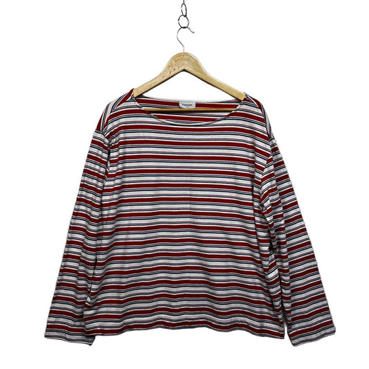 Sussan Red Striped Plus Size Cotton Long Sleeve Top - Size XXXL