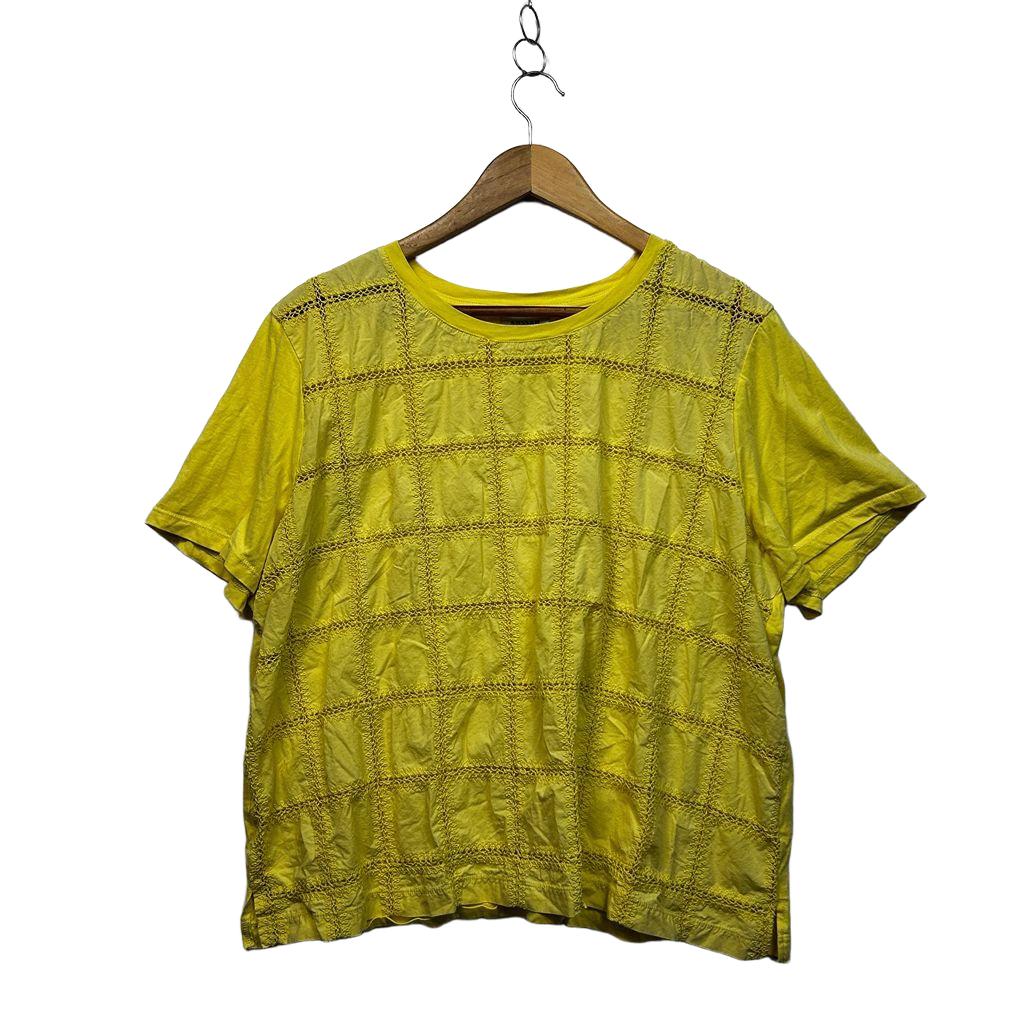 Sussan Yellow Plus Size Cotton T-Shirt - Size XXXL (fault)