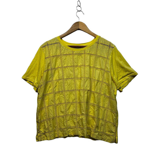 Sussan Yellow Plus Size Cotton T-Shirt - Size XXXL (fault)