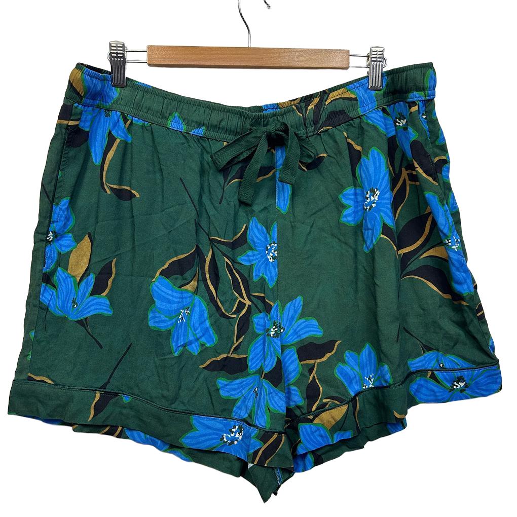 Sussan Green Floral Shirt & Short Set- Size XXL