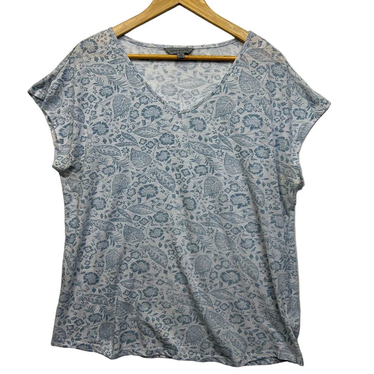 Suzanne Grae Basics Blue Cotton Top - Size 2XL