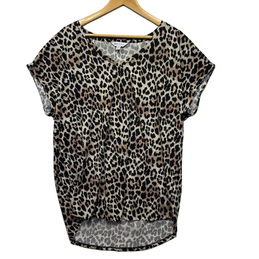 Suzanne Grae Basics Leopard Print Cotton Top - Size 2XL