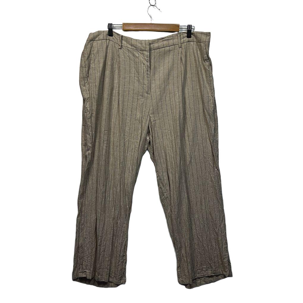 Suzanne Grae Beige Plus Size Linen Pants - Size 20