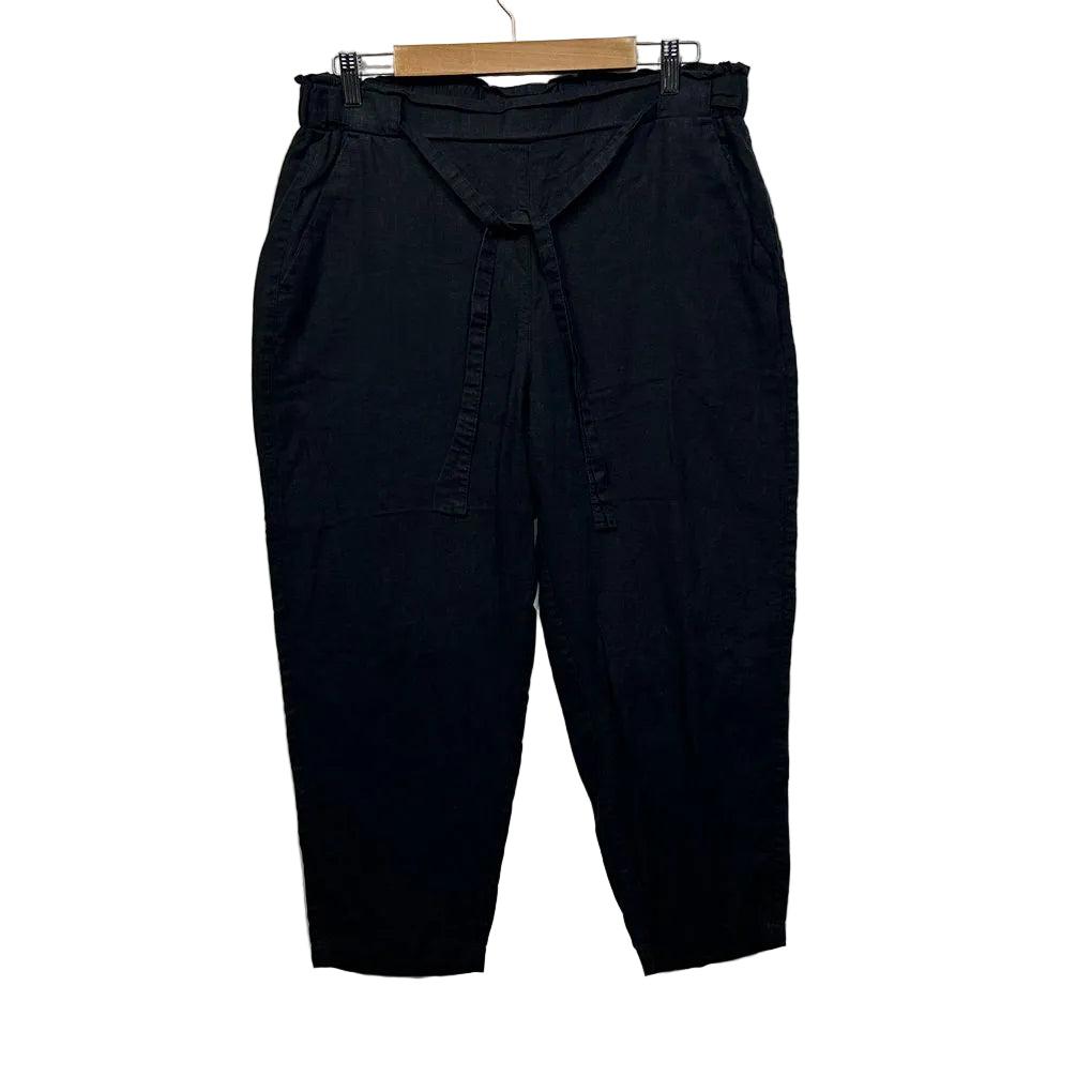 Suzanne Grae Black Linen Pants - Size 12