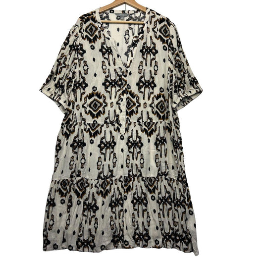 Suzanne Grae Black Print Dress - Size 20