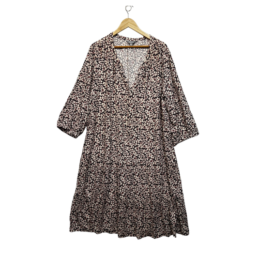 Suzanne Grae Black White Floral Dress - Size 24