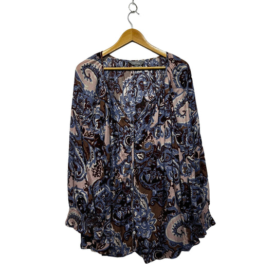 Suzanne Grae Blue Paisley Plus Size Top - Size 24