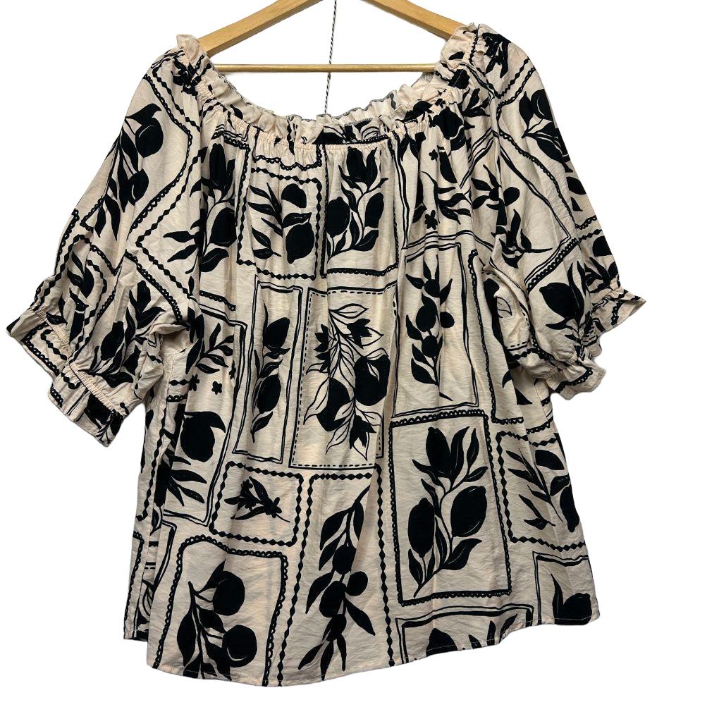 Suzanne Grae Cream Floral Top - Size 20