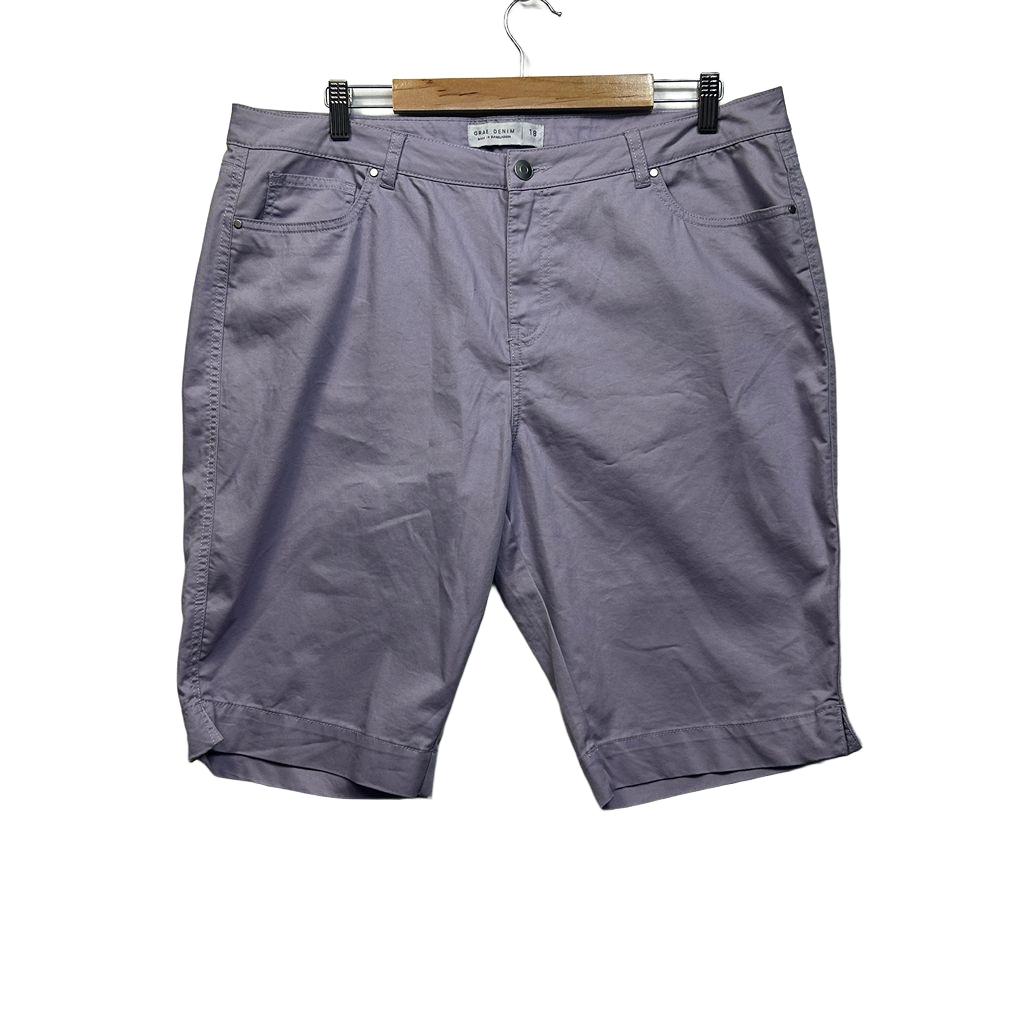 Suzanne Grae Denim Lilac Plus Size Cotton Shorts - Size 18