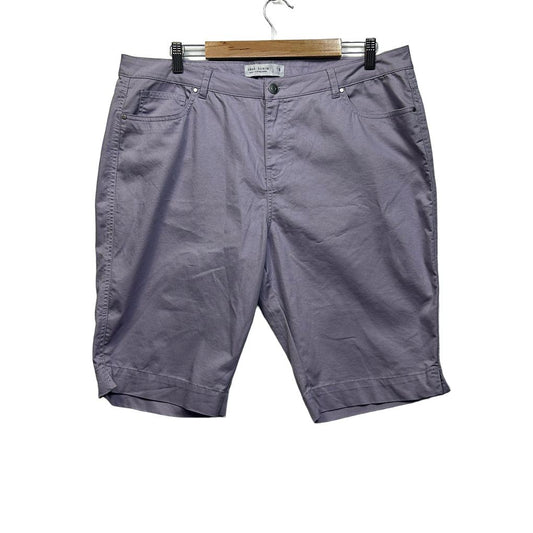Suzanne Grae Denim Lilac Plus Size Cotton Shorts - Size 18