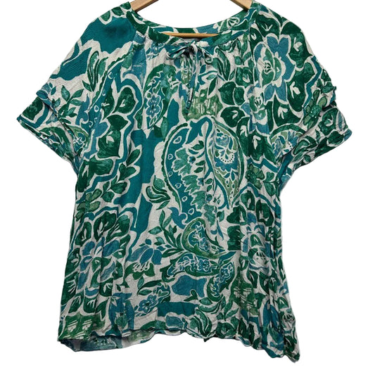 Suzanne Grae Green Floral Top - Size 22
