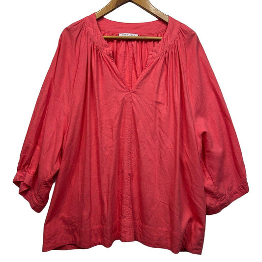 Suzanne Grae Linen Coral Top - Size 16/18?