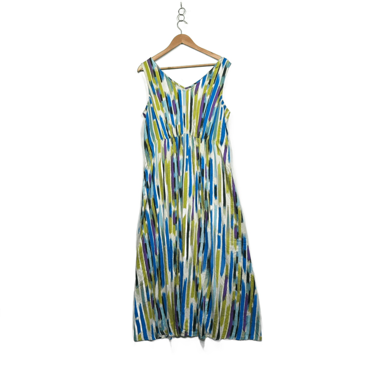 Suzanne Grae Multicoloured Sleeveless V-Neck Maxi Dress - Size 14