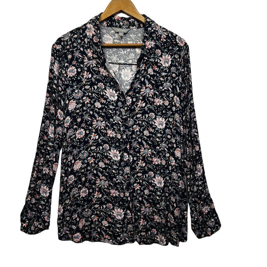 Suzanne Grae Navy Floral Top - Size 16