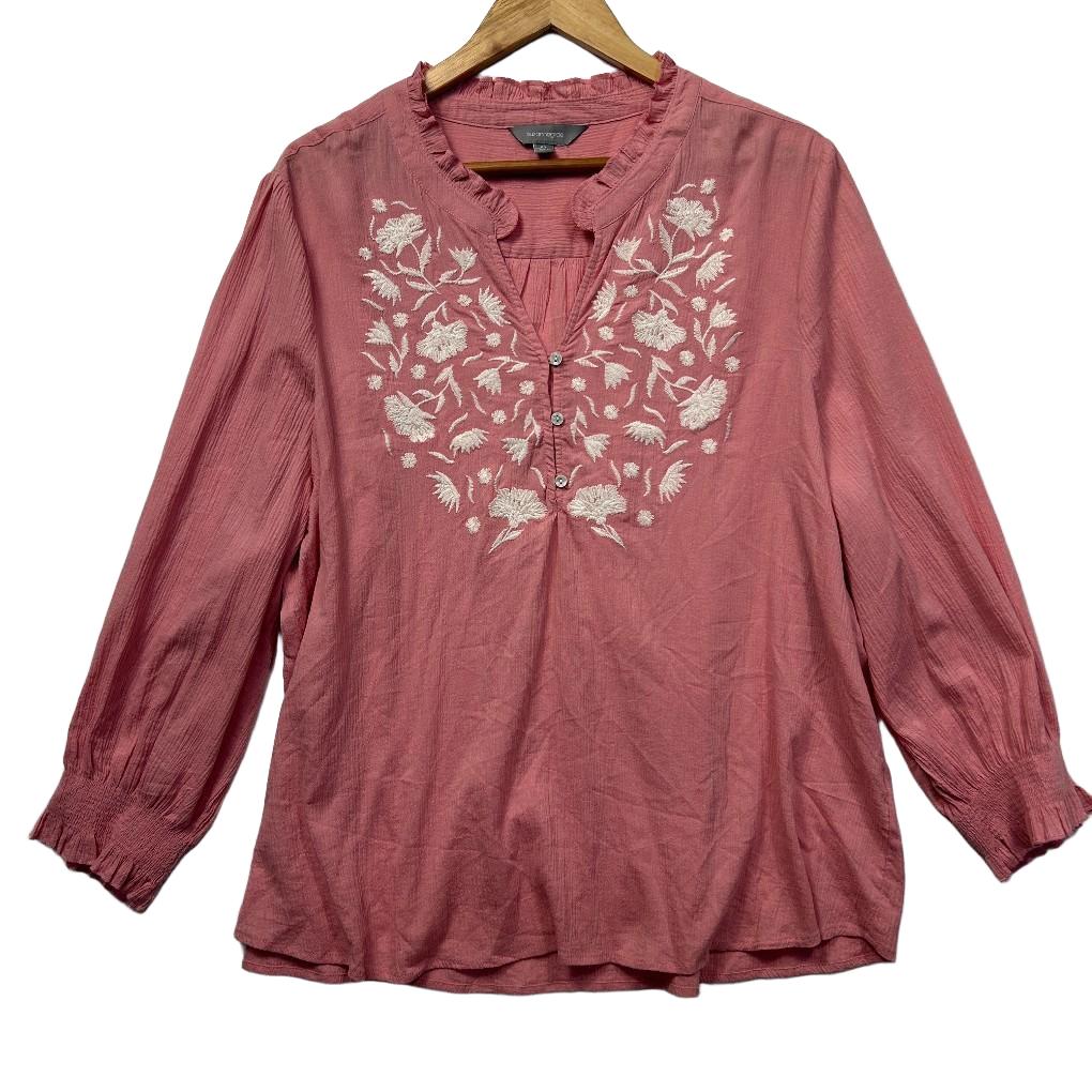 Suzanne Grae Pink Cotton Top - Size 20