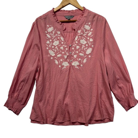Suzanne Grae Pink Cotton Top - Size 20