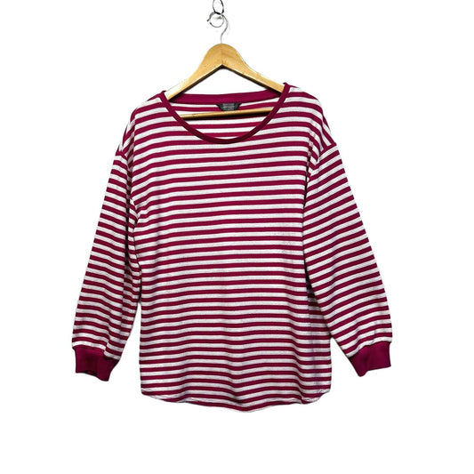 Suzanne Grae Pink Striped Cotton Top - Size 2XL