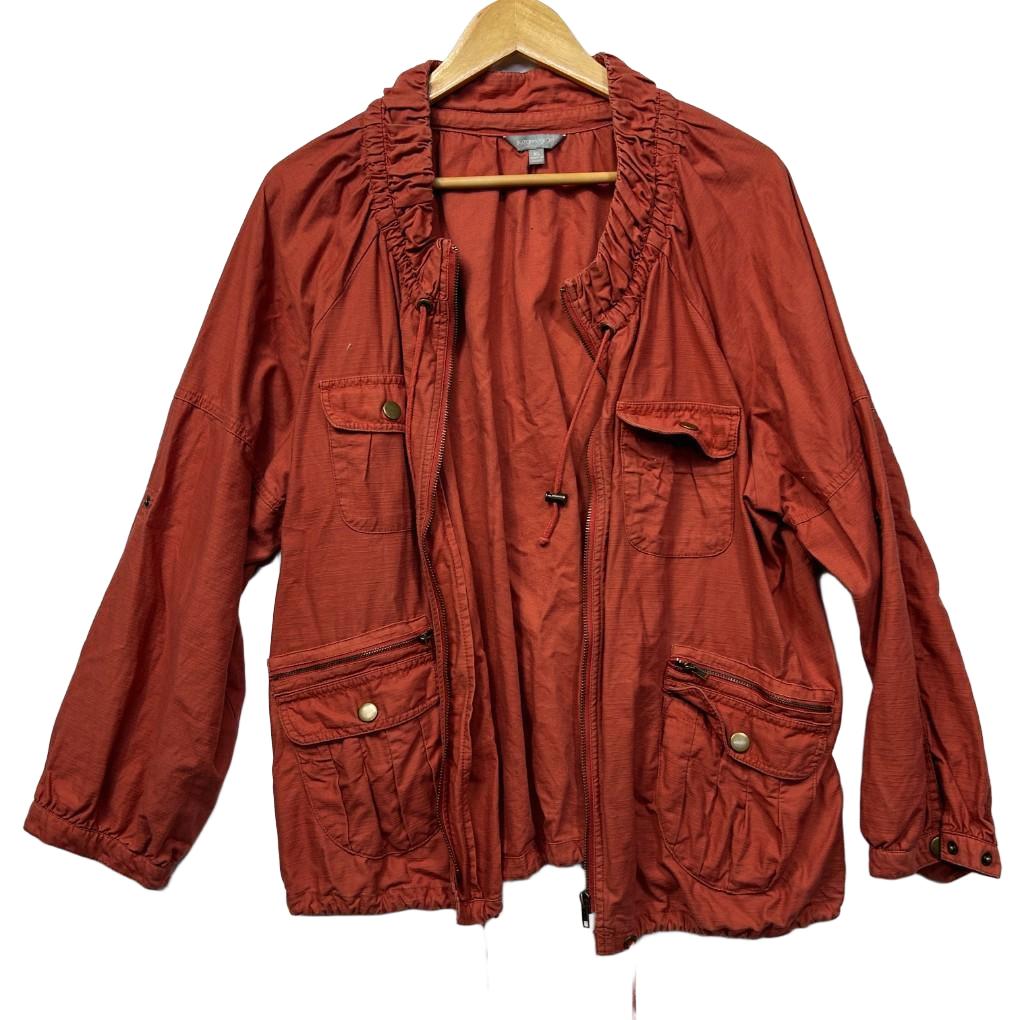 Suzanne Grae Rust Cotton Jacket - Size XL