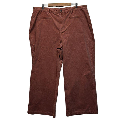 Suzanne Grae Rust Plus Size Corduroy Cotton Pants - Size 22