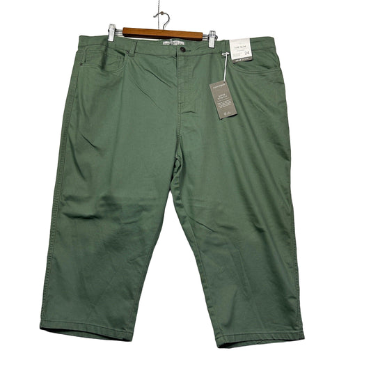 Suzanne Grae Sage Green Slim Crop Pants - Size 24