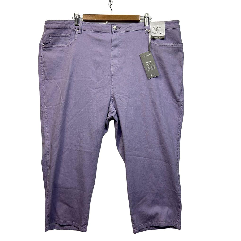 Suzanne Grae Slim Denim Cropped Denim Pants  - Size 24