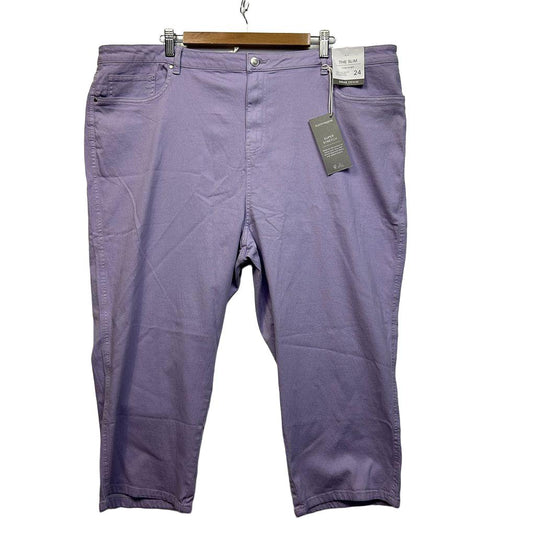 Suzanne Grae Slim Denim Cropped Denim Pants  - Size 24