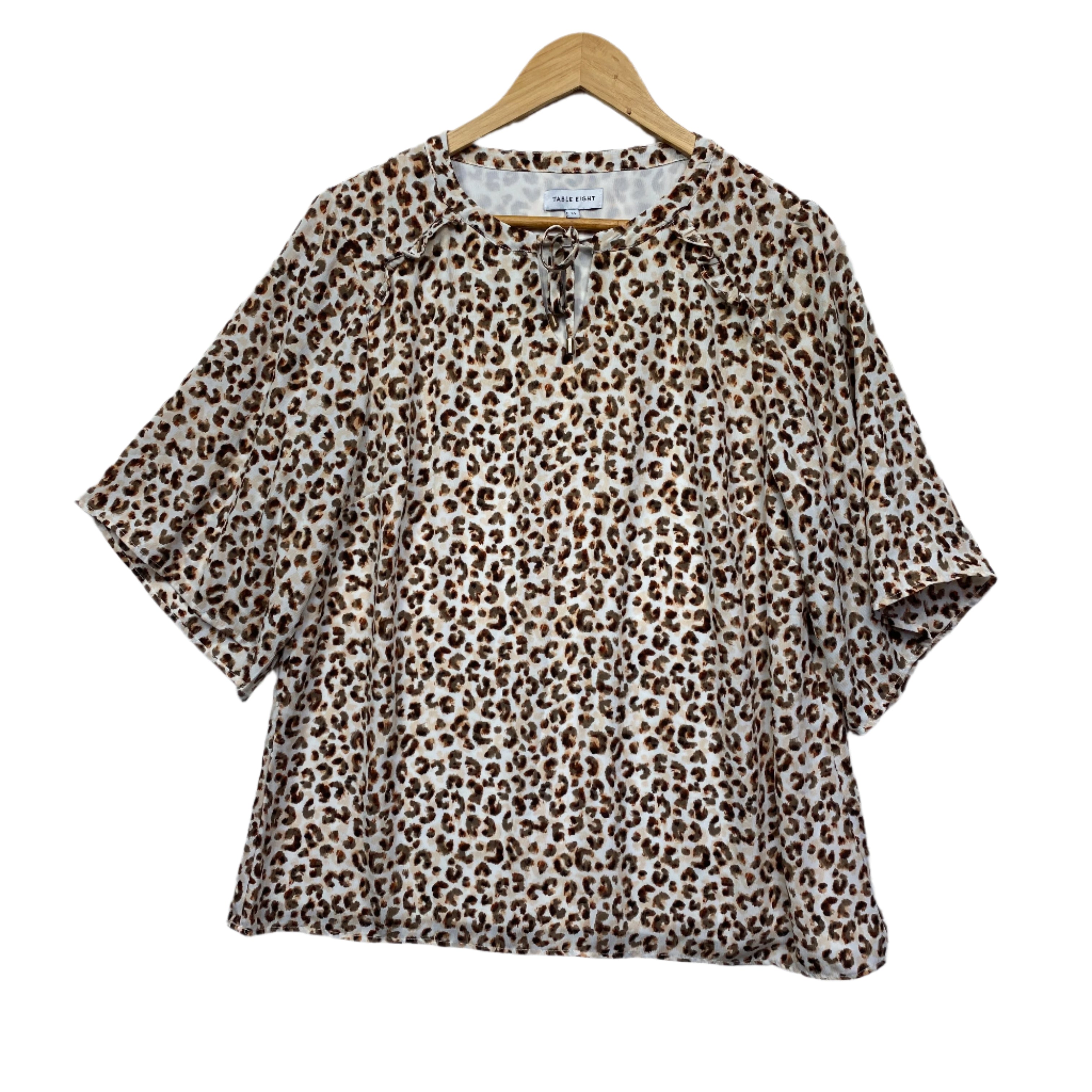 Table Eight Animal Print Short Sleeve Top - Size 14