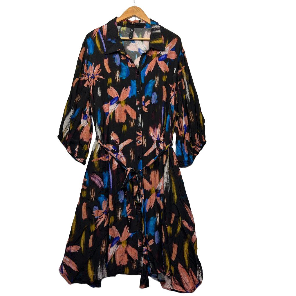 Taking Shape Abstract  Floral Print Dress - Size 24