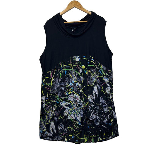Taking Shape Black Floral Top - Size 18/M