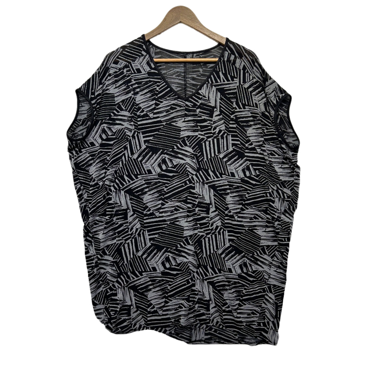 Taking Shape Black Grey Plus Size Sheer Layer Top - Size 18/20