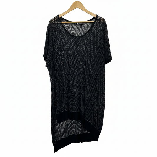 Taking Shape Black Knitwear Sheer Top - Size 22/XL
