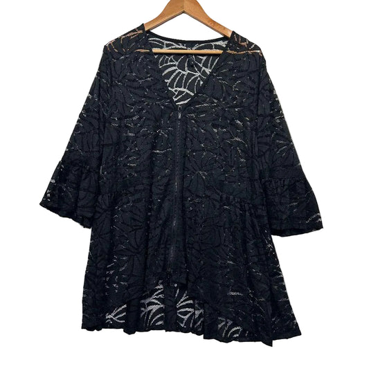 Taking Shape Black Lace Top - Size 16/S