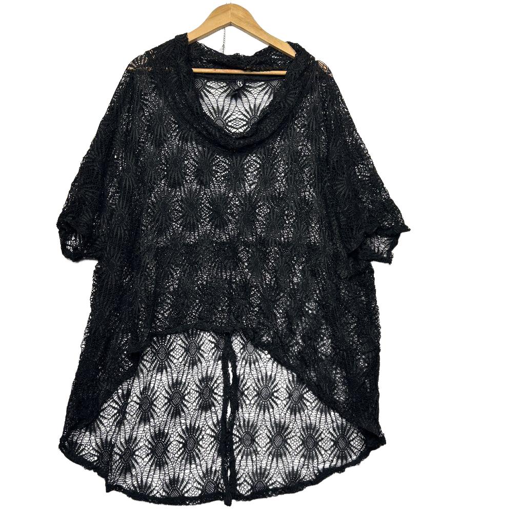 Taking Shape Black Lace Hi-Lo Top - Size 20/L