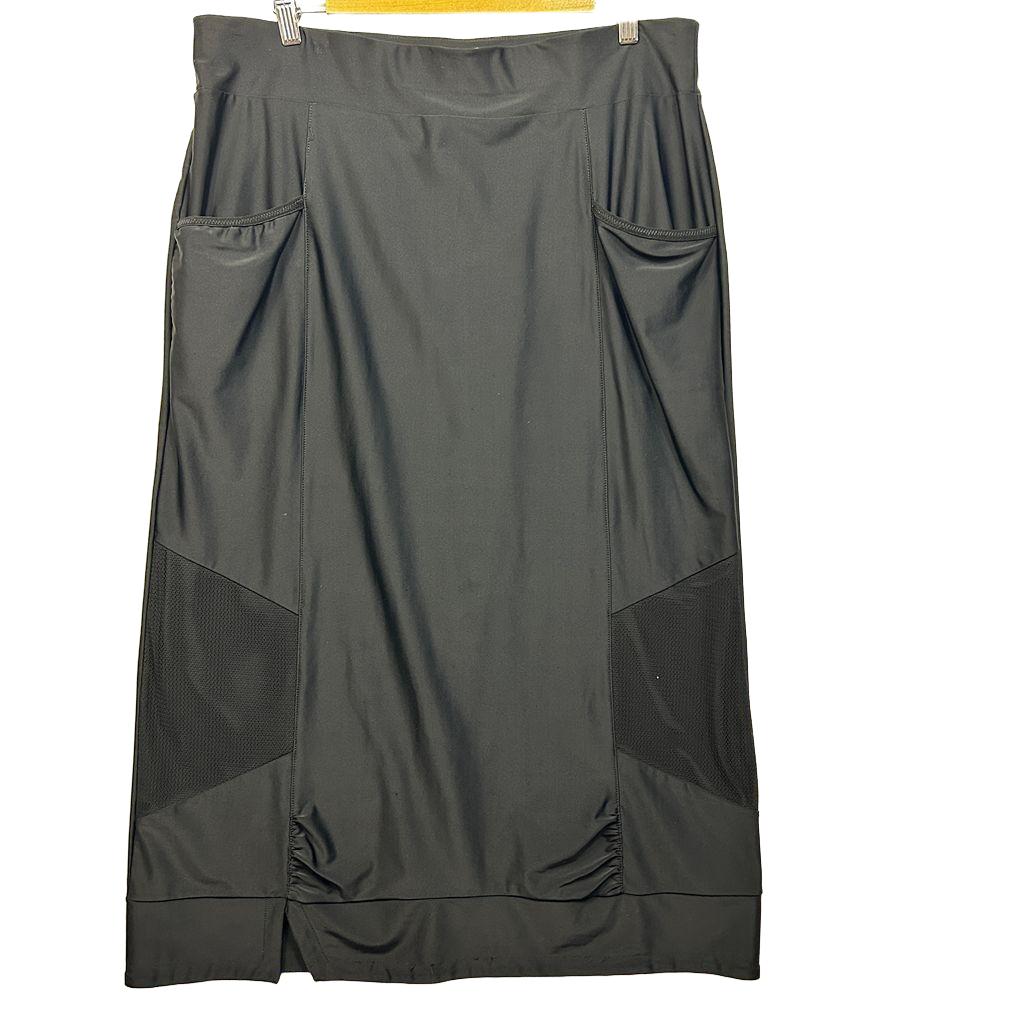 Taking Shape Black Midi Skirt - Size 14/XS