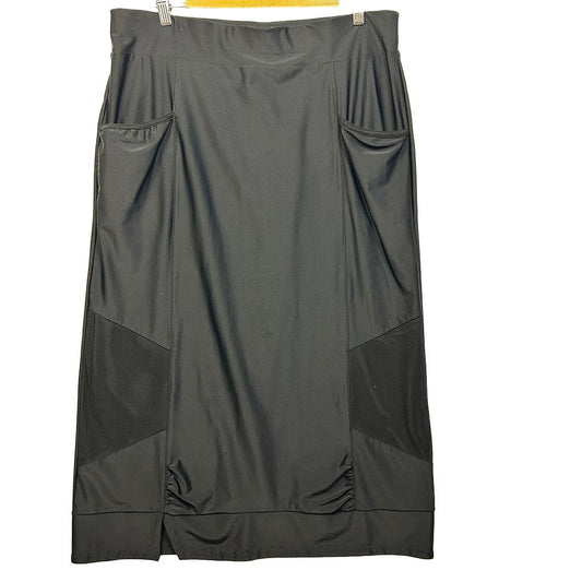 Taking Shape Black Midi Skirt - Size 14/XS