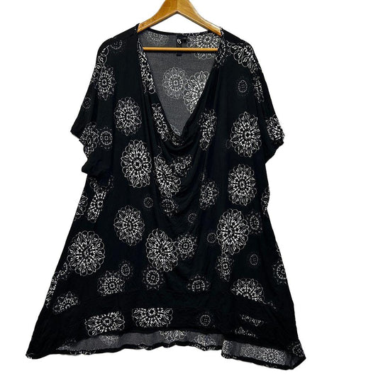 Taking Shape Black Print Plus Size Tunic Top - Size 20/L