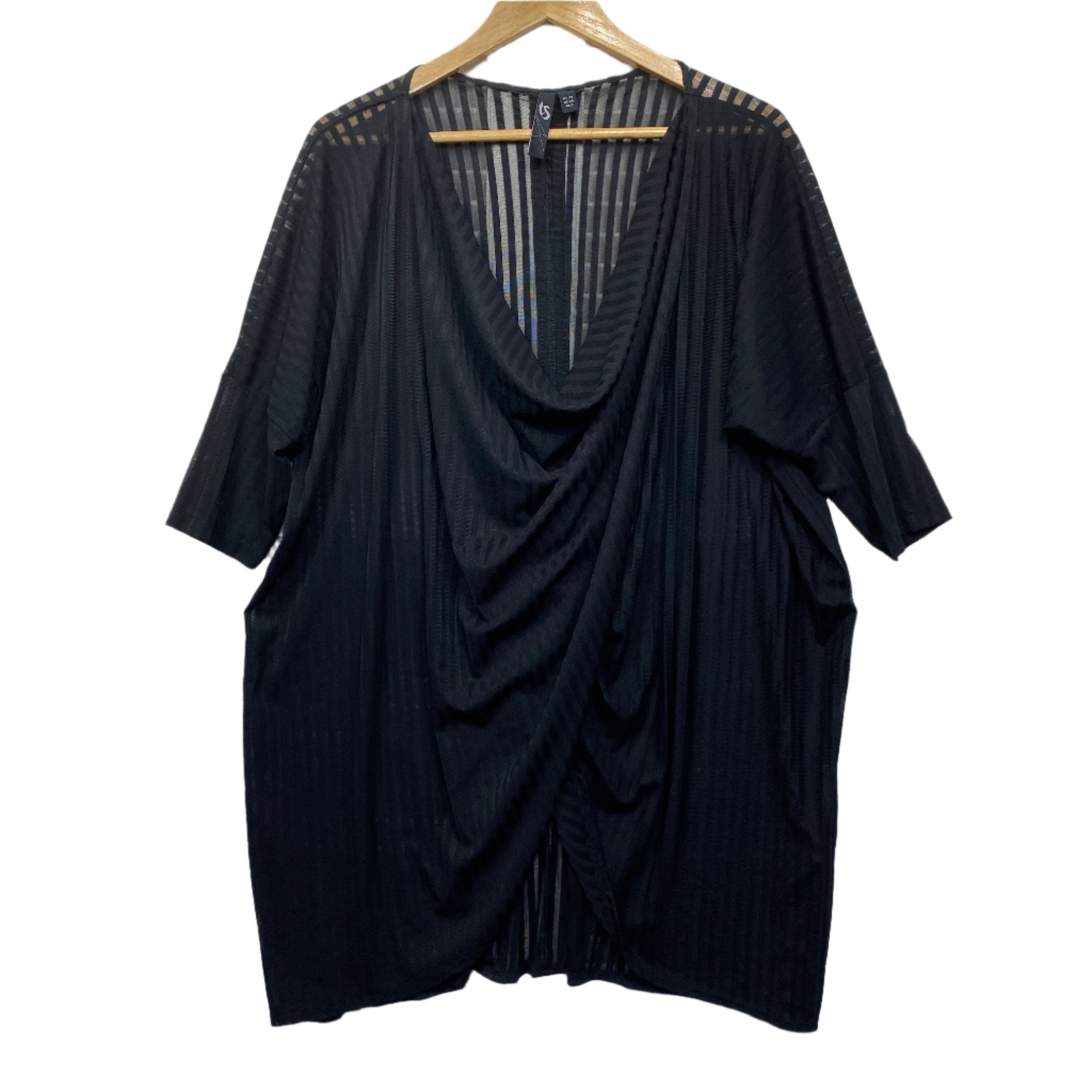 Taking Shape Black Sheer Layer Tunic Top - Size XS/14