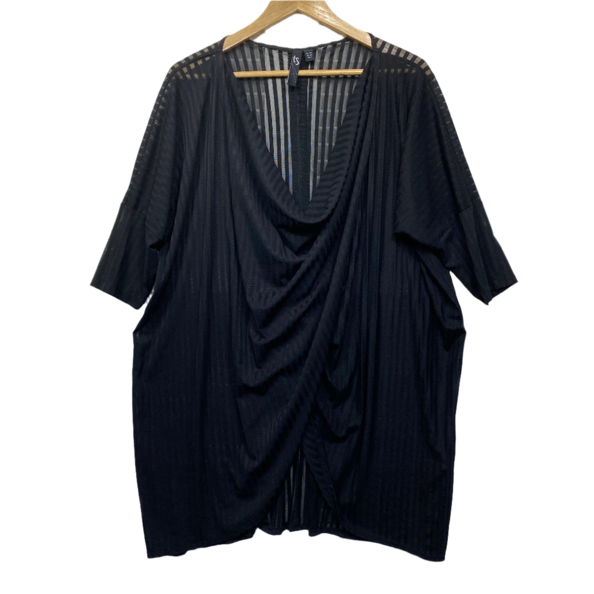 Taking Shape Black Sheer Layer Tunic Top - Size XS/14